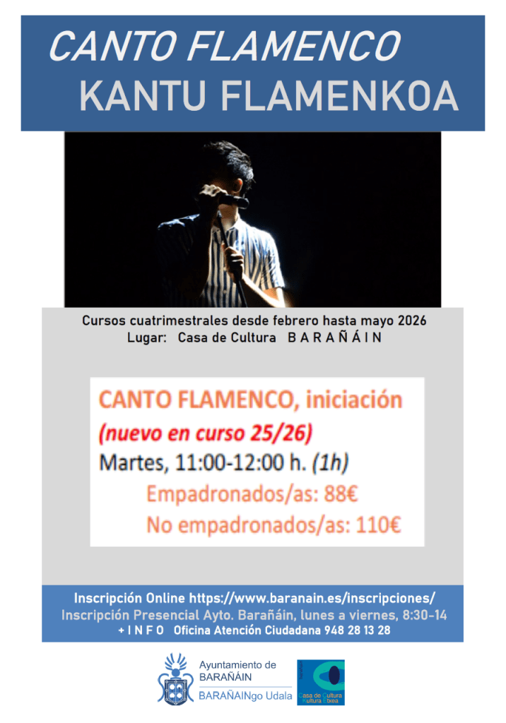 Cursos cuatrimestrales CANTO FLAMENCO